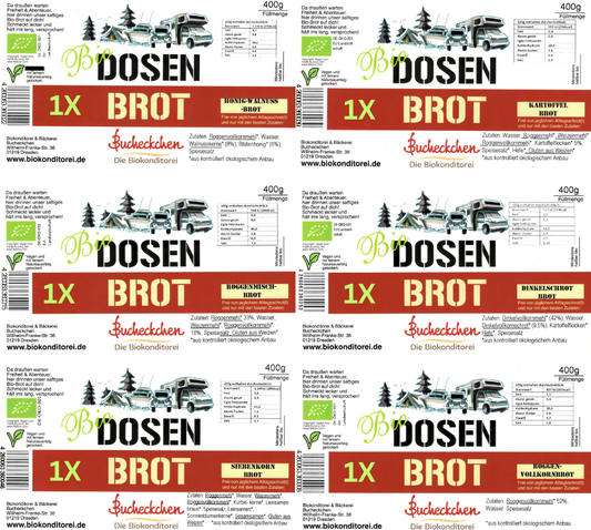 6er Bio-Dosenbrot Vorratspaket – lange haltbar & sofort verzehrfertig