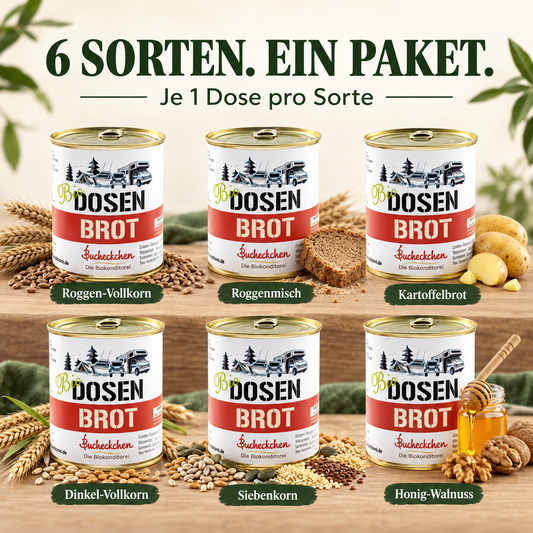 6er Bio-Dosenbrot Vorratspaket – lange haltbar & sofort verzehrfertig