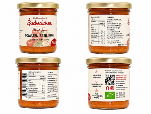 Veganer Bio-Aufstrich Tomate Basilikum 135 g
