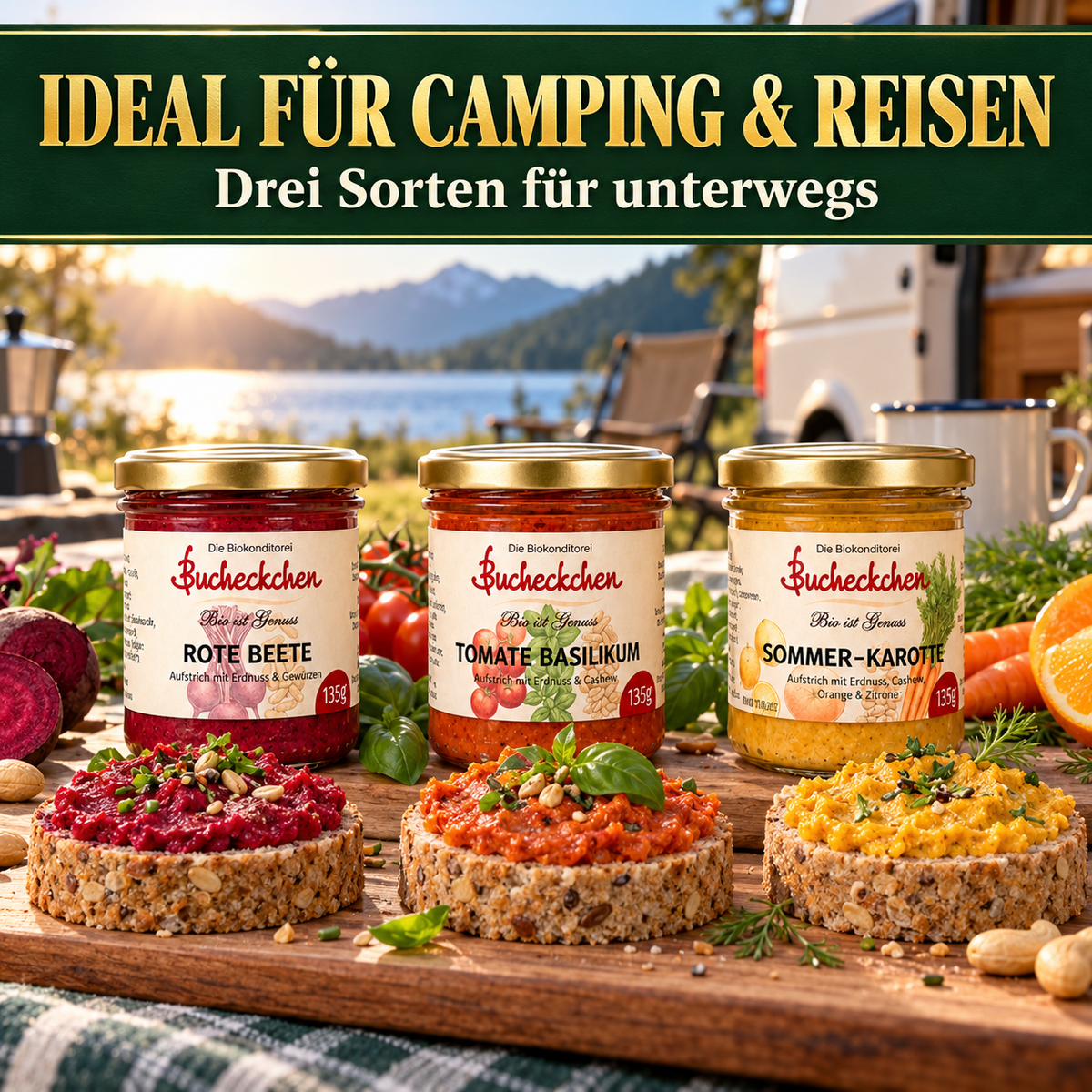 Veganes Bio-Aufstrich Entdecker-Set – 3 × 135 g