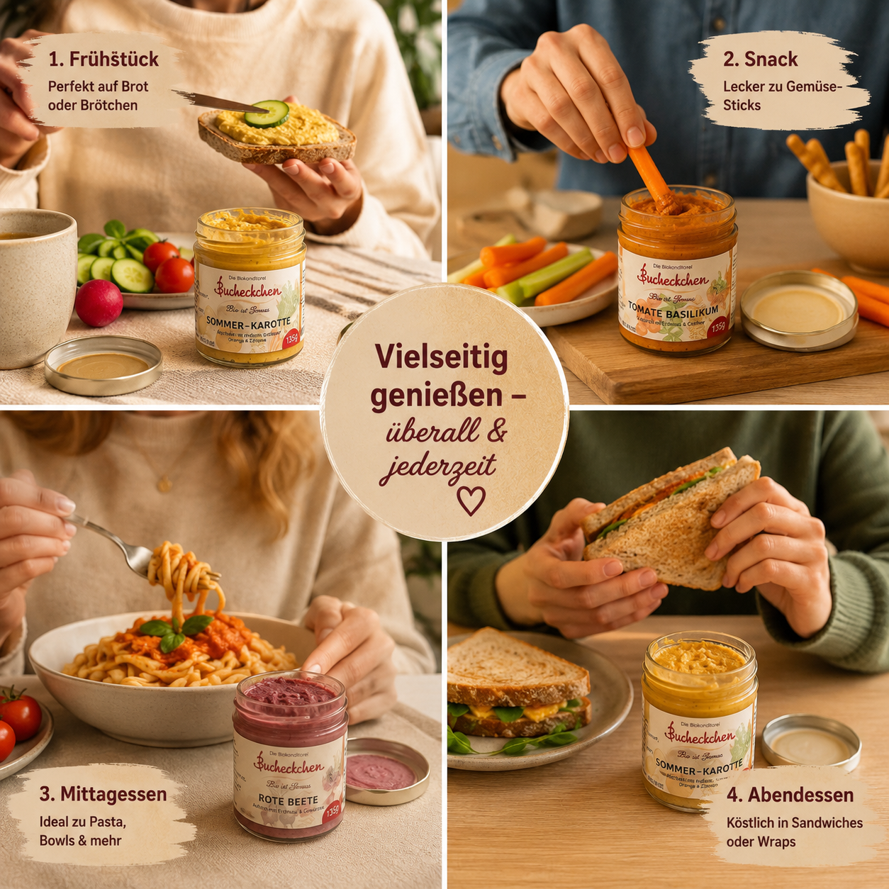 Veganes Bio-Aufstrich Entdecker-Set – 3 × 135 g