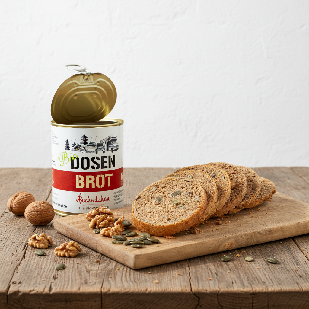 Bio DOSEN BROT – Produktfoto mit Brotscheiben